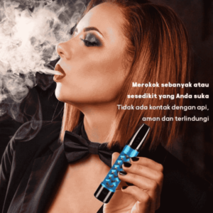 T-Lighter Pipa Asbak Portable Enclosed + USB Lighter Anti Ash - Blue