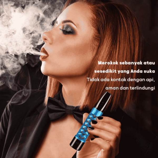 T-Lighter Pipa Asbak Portable Enclosed + USB Lighter Anti Ash - Blue