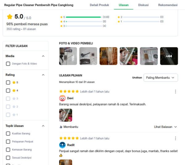 Kawat Pembersih Berbulu - GegeDbako Regular Pipe Cleaner Pembersih Pipa Cangklong - Gambar 3