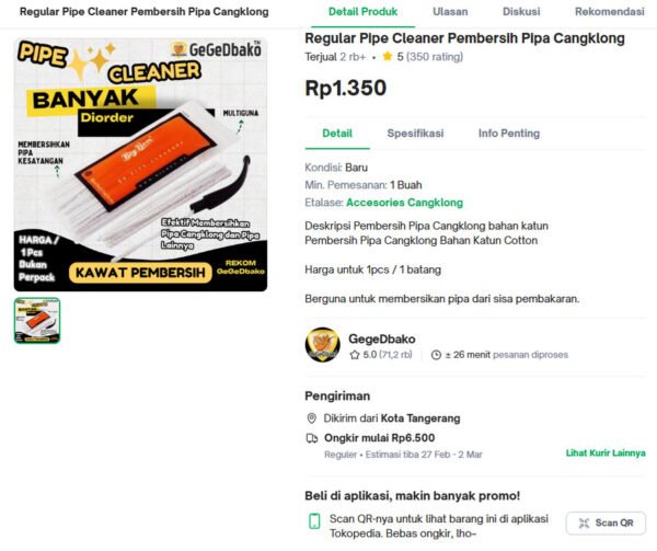 Kawat Pembersih Berbulu - GegeDbako Regular Pipe Cleaner Pembersih Pipa Cangklong - Gambar 2